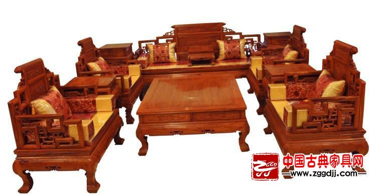 红木家具卷书沙发十一件套-桢楠红木家具 红木家具卷书沙发十一件套-桢楠红木家具